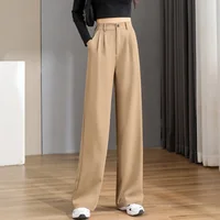 Women'S Loose Spring Summer 2025 New High Waist Wide Legs Slim Casual Trousers Korean Fashion Trend Female Suit Straight Pants - Image 2
