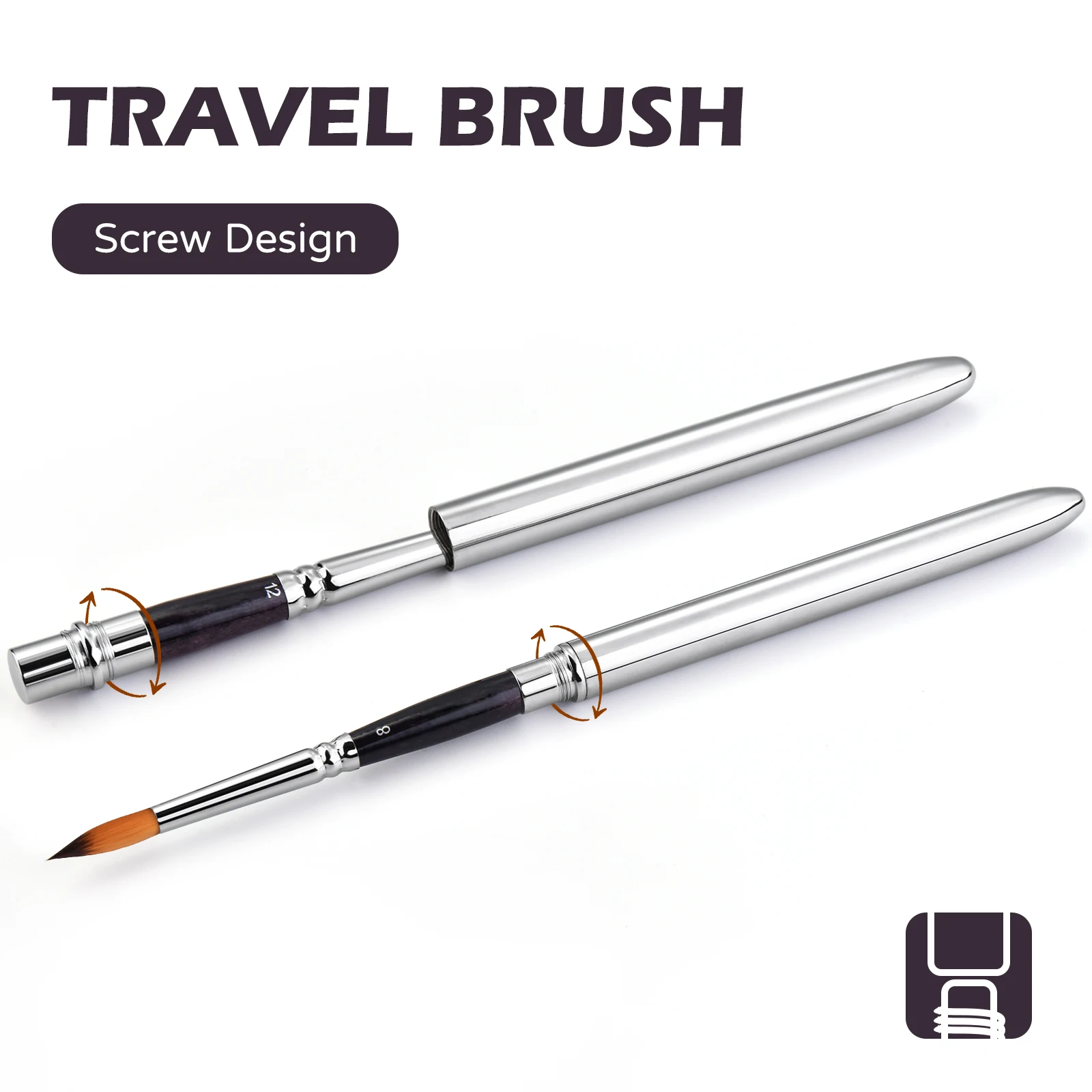 Paint Brushes 3 PCS Travel Watercolor Pocket