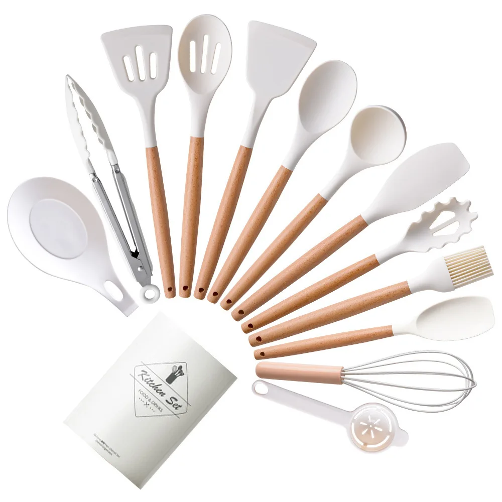 14Pcs Heat Resistant Silicone Kitchenware Cooking Utensils Set Kitchen Non-Stick Cooking Utensils Baking Tools With Storage Box kitchen utensils