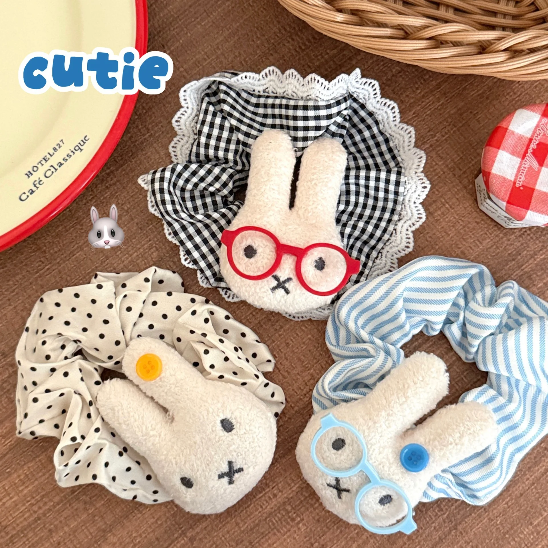 1/3 Stück Niedliche Cartoon-Hasen-Haarschleife, Große Darm-Haarschleife, Süßes Miffy Cosplay-Zubehör