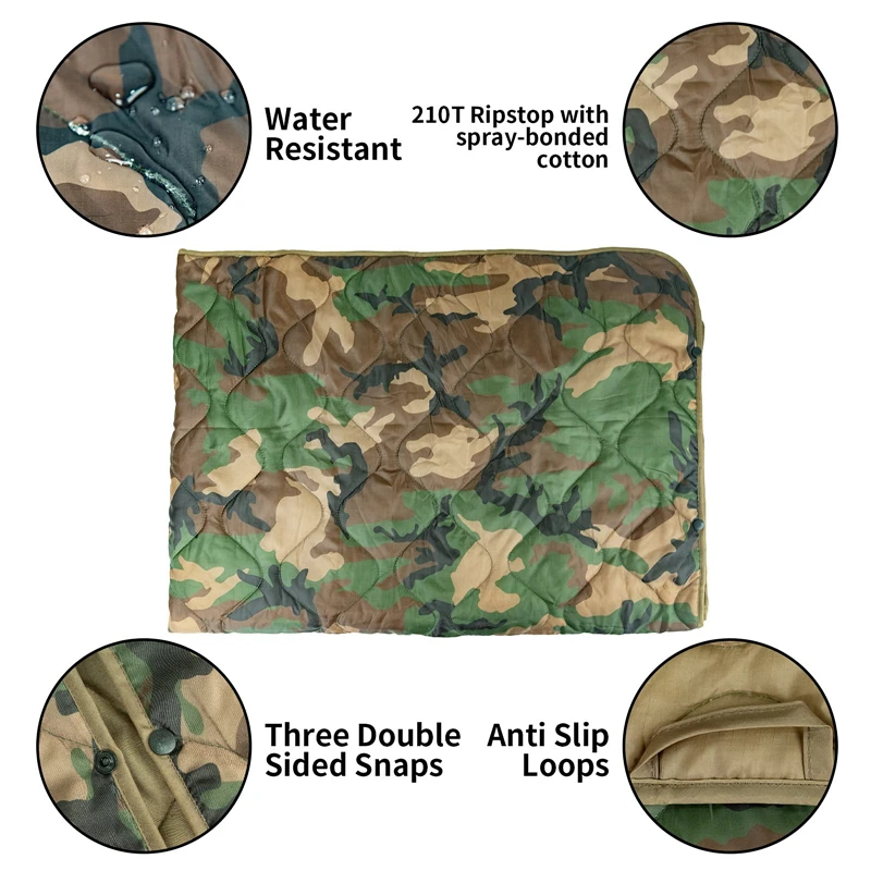 Camping Blanket Ultralight Camping Quilt Tent Cotton Down Sleeping Mat Emergency Poncho Survival