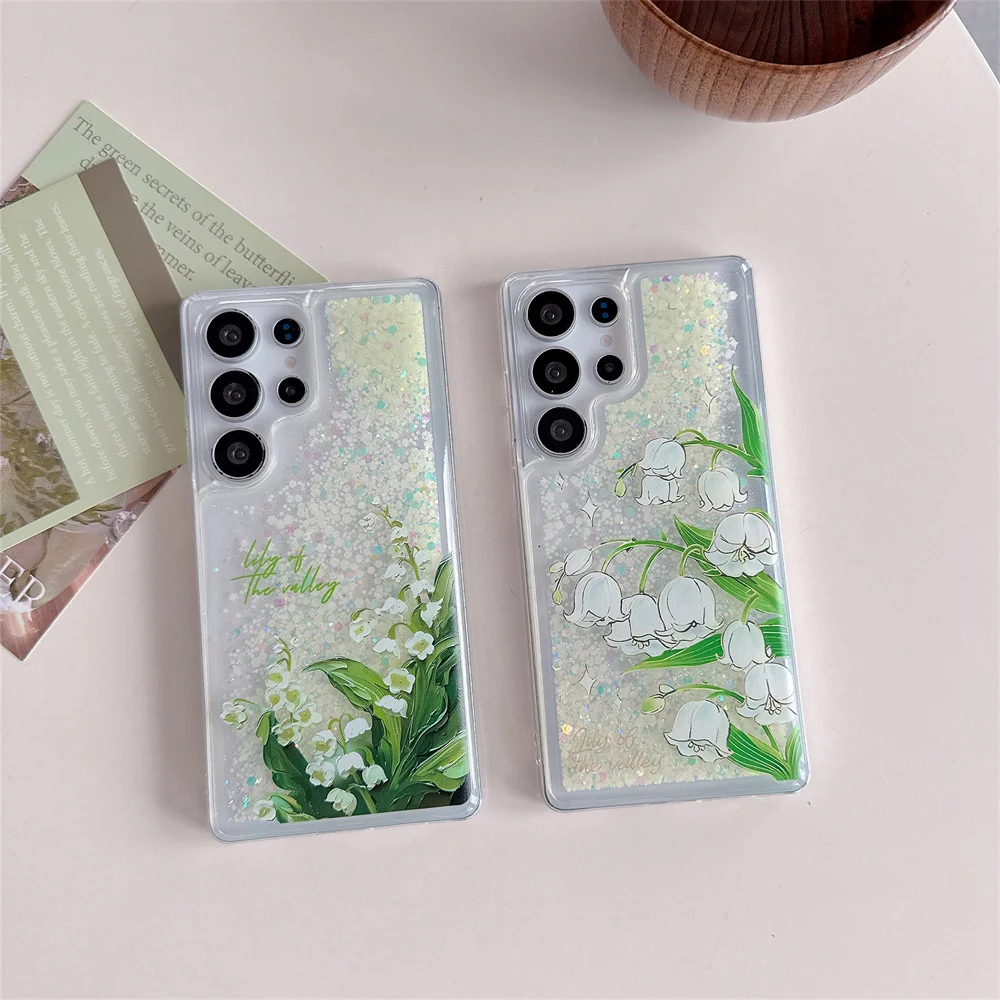 Glow In The Dark Valley Lily Glitter Bling Soft Case - Luminous Cover