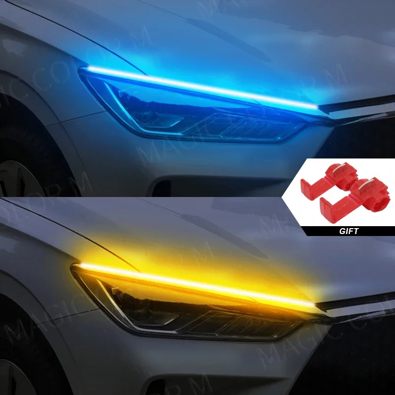 ตัวเลือกสินค้า LED ไฟวิ่งกลางวัน ไฟเลี้ยว ไฟหน้า กันน้ำ 30/45/60 ซม. สีขาว แดง เหลือง ฟ้า 2 ชิ้น