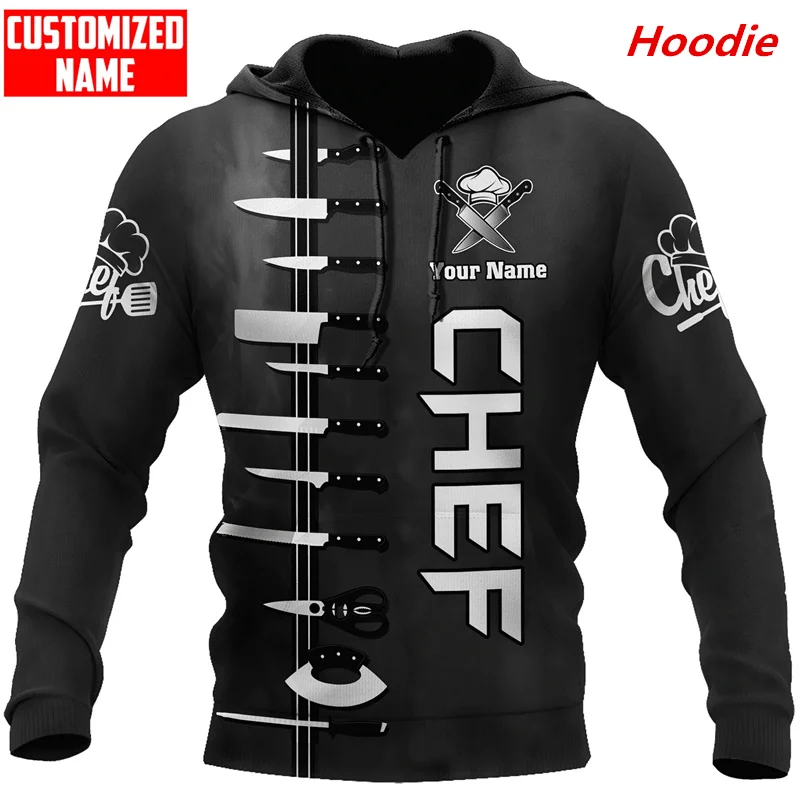 

Fashion Autumn Sweatshirt Custom Name Master Chef 3D Printed Men's Hoodie Unisex Harajuku Leisure Sports Zipper Hoodier C009