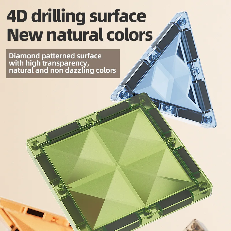 4D Diamond Face Color Window Magnetic Building Blocks DIY Building Set Children's Educational Montessori Educational Toys