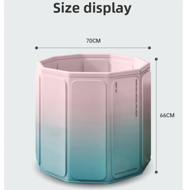 Installation-free Folding Portable Household PVC Bath Bucket Suitable for Adults and Children To Bathe All Over The Body 70 * 66 5