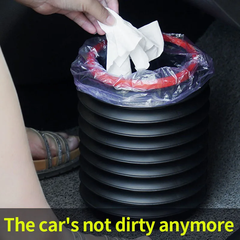 Car Trash Can Foldable Storage Box for Auto Interior