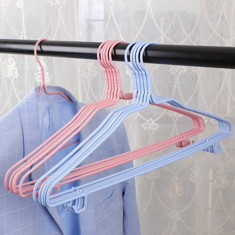 10pcs/Simple Large Hook Hanger Dipped Plastic Hanger Adult Drying