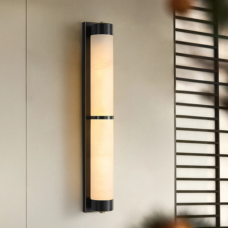 Modern Marble Wall Lamp Luxury Minimalist Brass Indoor Decoration Lamps Corridor Bedroom Study Wall Light