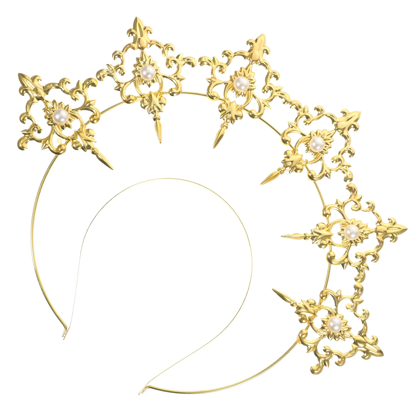 

Повязка на голову для нашей леди, Золотистый декор, фотореквизит, головной убор, свадебный головной убор, украшение для волос для свадьбы, железная, ретро, Элегантная невеста