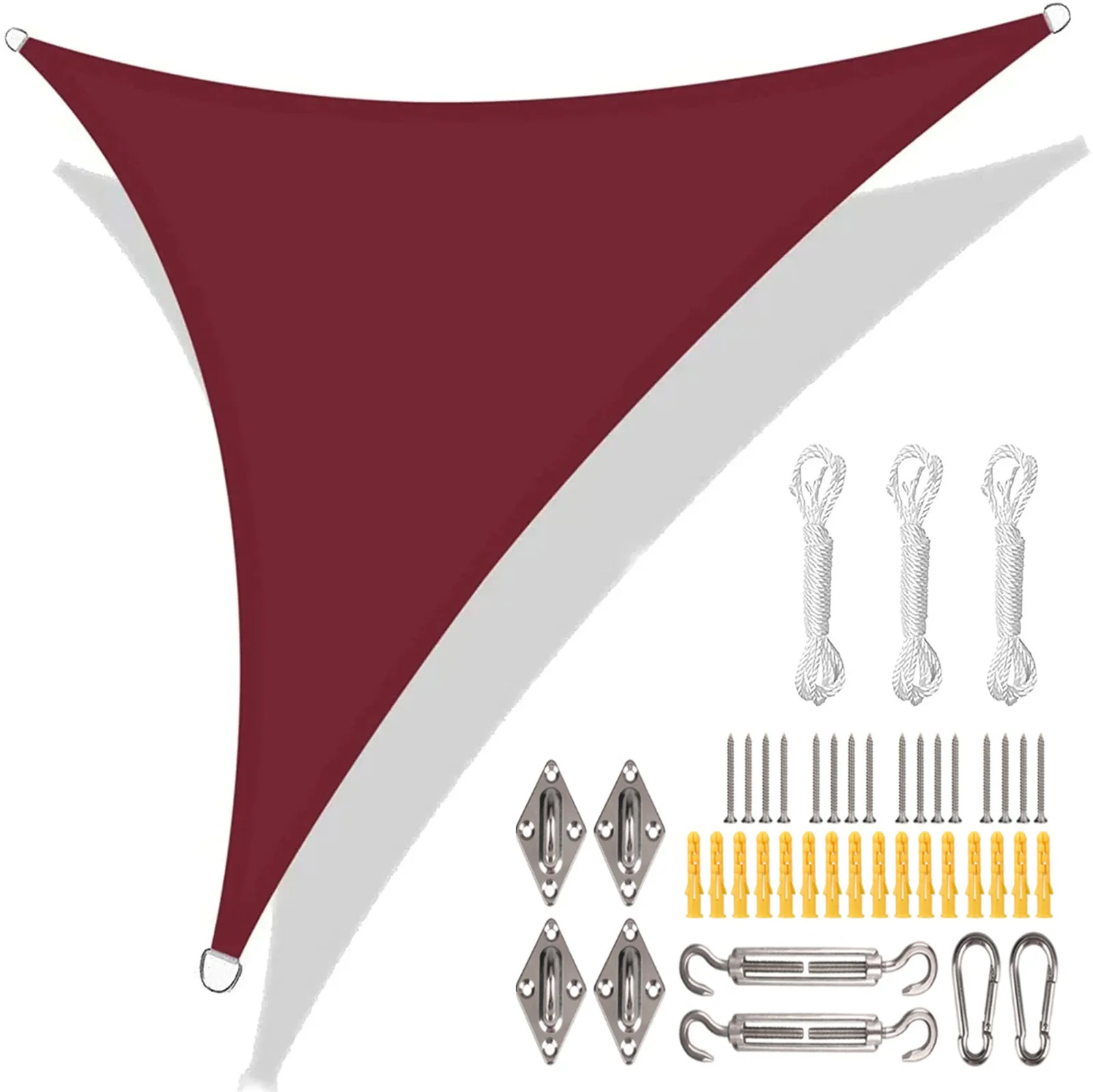 Waterproof Grey & Black Triangle Sun Shade Sail Canopy – 98% UV Block Outdoor Shelter