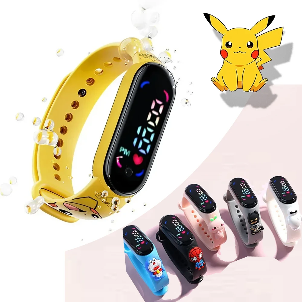 Children's electronic sports watch swimming waterproofing LED Student Kids Touch Cartoon Electronic Watch Boys Girls Gifts Toys