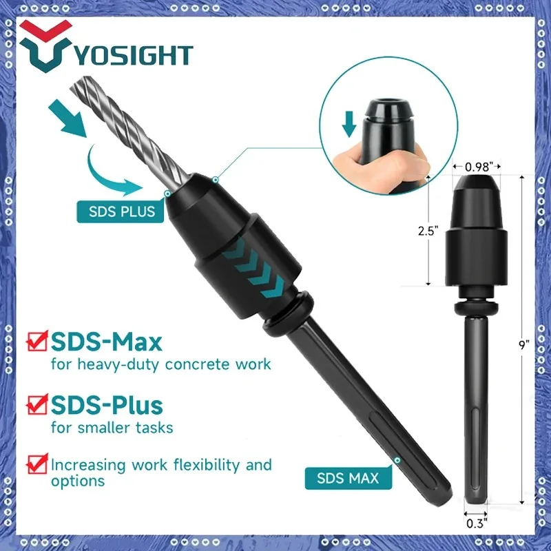 1pcs SDS Max to SDS Plus Chuck Adapter for Rotary Hammer Drill Bits ...