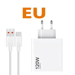 Xiaomi 120W Fast Turbo Charging Power Adapter with 6A USB Cable (EU/US) (120W EU)
