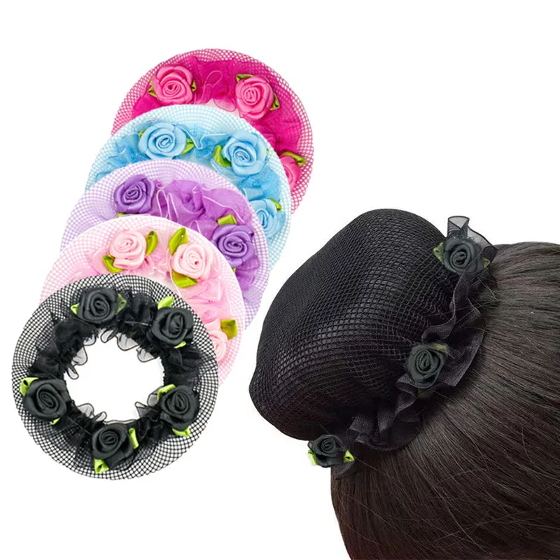 Girl Hairnets Bun Cover Snood Women Hair Net Ballet Dance Skating Headdress Reusable Drawstring Elastic Hairnet Hair Accessories adult knee pads wear resistant brace roller skating sleeve for dance thick work