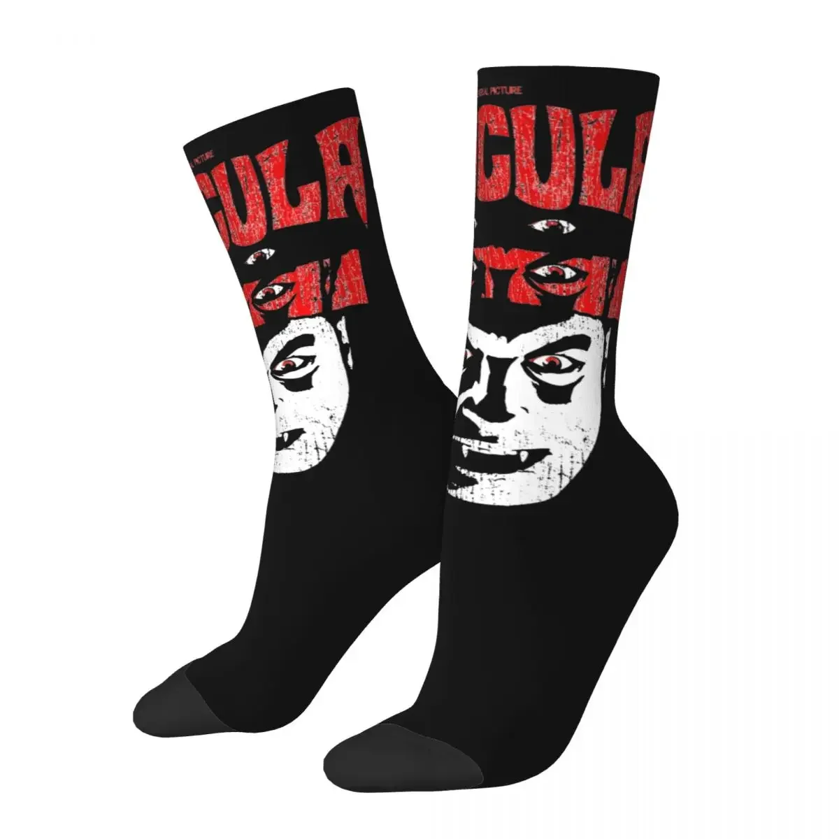 

Happy Funny Fashion Male Men Socks Hip Hop Distressed Dracula Portrait Basketball Socks Graphic Women Socks Spring Summer Autumn