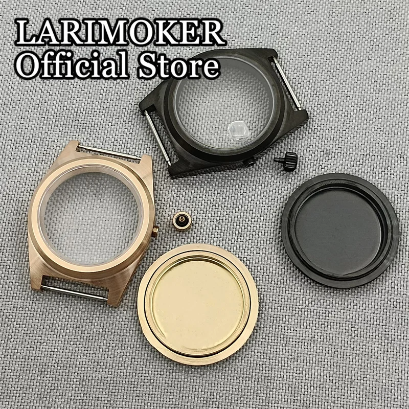 LARIMOKER 아치형 유리 평면 케이스, NH34 NH35 ETA2824 PT5000, Miyota 9015 Moveme, 38 mm