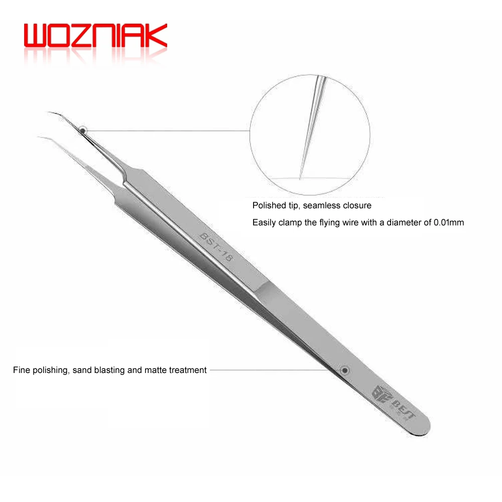 Bst-18 bst-19 Precision Maintenance Tweezers BGA Mainboard Flying Wire Spot Welding Stainless Steel Tweezers Repair Tools precision tweezers tweezer tool soldering tweezers phone repair tweezers