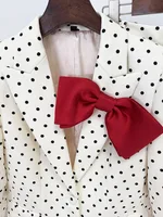 HIGH STREET Newest 2026 Designer Suit Women Bow Decorated Polka Dot Blazer Pants Set 2PCS - Image 6