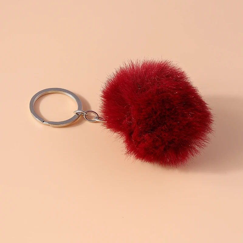 Niedlicher weicher Plüsch-Schlüsselanhänger aus Kunstkaninchenfell, Weihnachts-Schlüsselanhänger für Frauen und Mädchen, Handtaschen-Anhänger, DIY-Schmuck, Geschenk – Detail 3