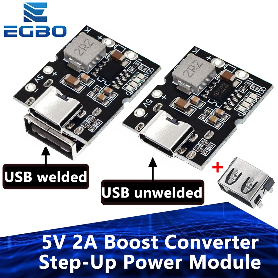 Tipo C USB 5V 2A Convertitore Boost Modulo di Alimentazione Step-Up