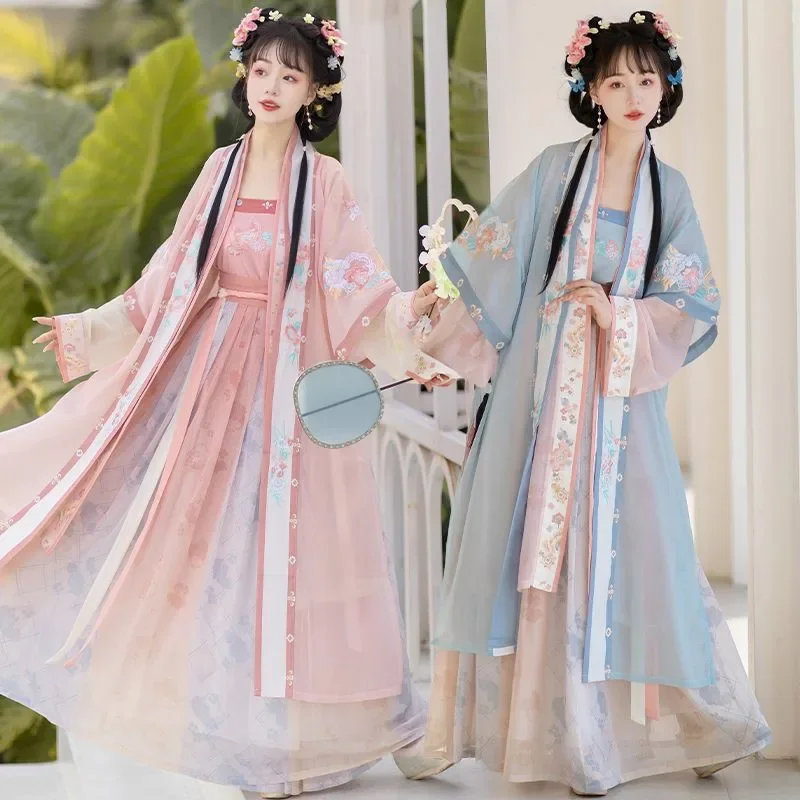 

Mosheng Student Gives Huaqing Adult Hanfu to Female Song Made Gum Show High Show Thin Pleated Skirt Embroidery Spring/Summer