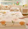 100% Cotton Bed Fitted Sheet With Elastic +2pc Pillowcases Flower Aerospace Bed Sheet Single Full Queen King Cal-King Size B82A 1