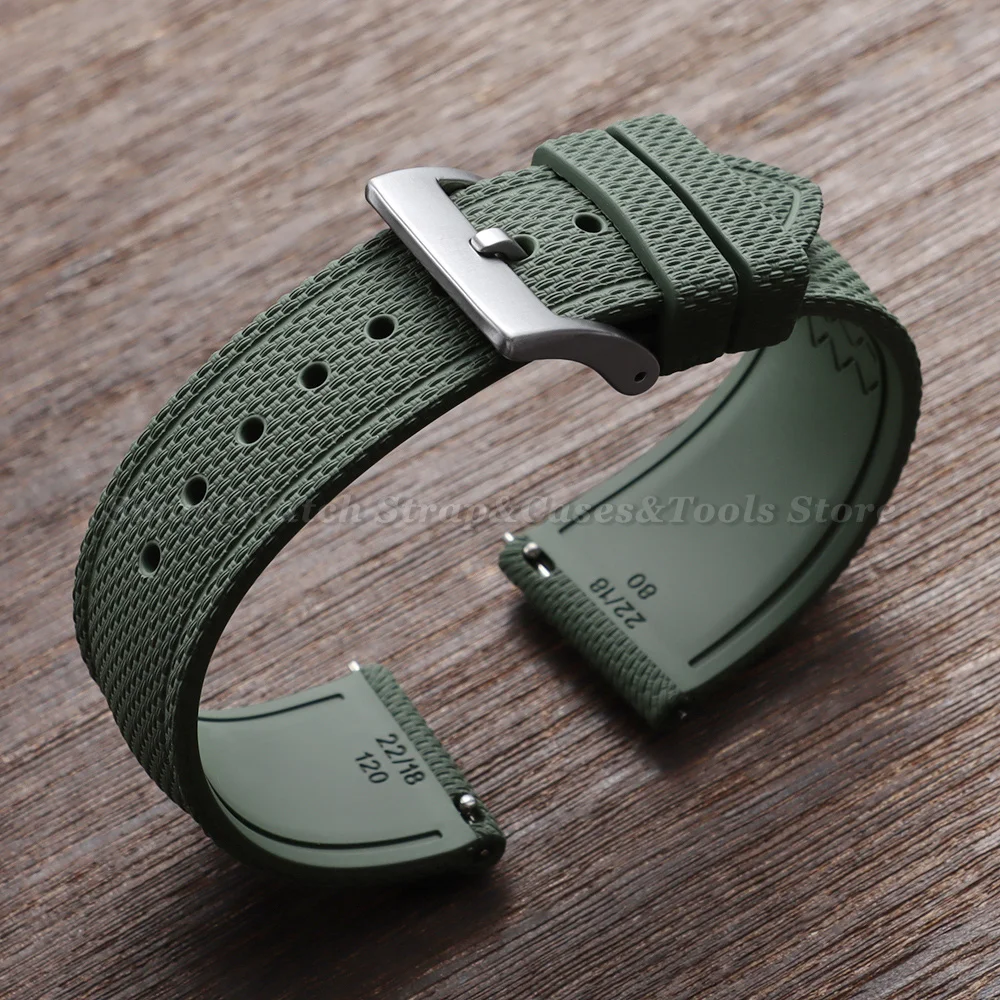 Premium FKM Rubber Waterproof Sport Watch Strap – Universal Fit