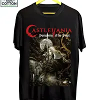 تي شيرت Castlevania: Dark Era للألعاب الكلاسيكية - تصميم أسود وأبيض لعام 2026، تي شيرت عادي بأكمام قصيرة للجنسين 1