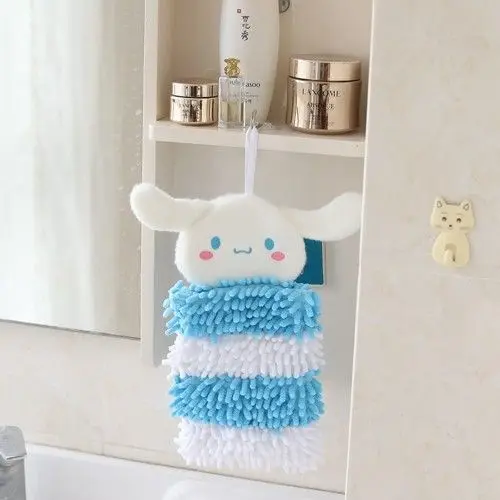 

Kawaii Cartoon Pompompurin Hello Kittys Hand Towel Bathroom Kitchen Melody Kuromi Cinnamoroll Hanging Wipe Cloth Children Toy