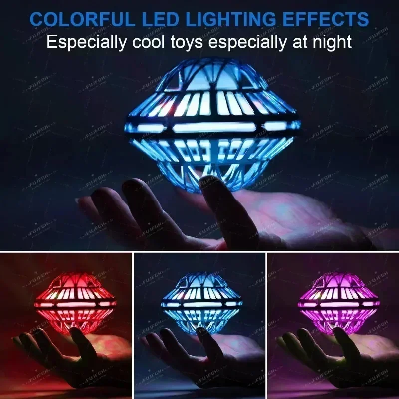 Flying Spinner Ball Boomerang Toy 360°Rotating Magic With LED Lights Drone Hover Ball Stress Release Fidget Toy Kids Family Gift 6