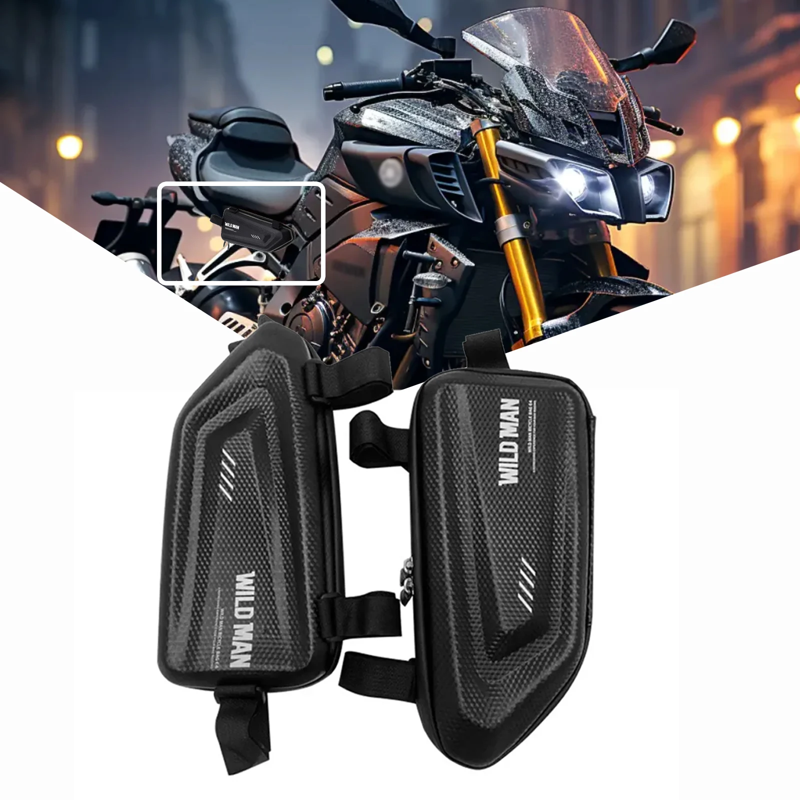 FOR MT-10 FZ-10 motorcycle modified side bag waterproof triangle side bag hard shell bag Motorcycle Accessories_voghion.com