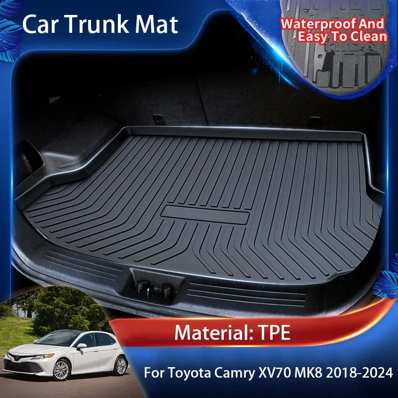 

TPE Rear Trunk Mat Waterproof Protective Liner Tray Floor Accessories For Toyota Camry XV70 MK8 Daihatsu Altis 2018 ~ 2023 styli
