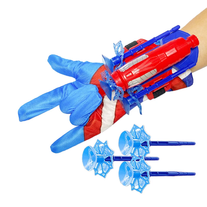 Anime Captain America Figure Iron Man Spiderman Hulk Toy Kids Plastica Cosplay Guanto Launcher Set Hero Spiderman Polso Ragazzo Regalo