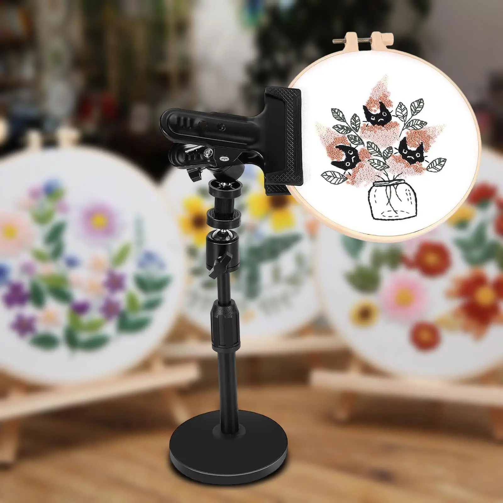 조정 가능한 높이 편리한 DIY 봉제 공예 자수 매니아 광장 라운드 클립 프레임에 대한 자수 스탠드 조립