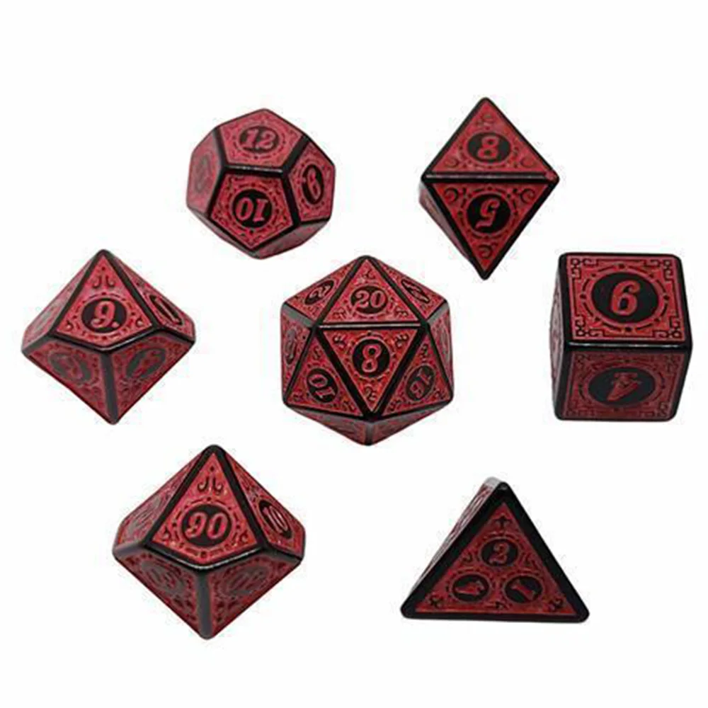 DND TRPG 주사위 혼합 색상 다면체 주사위, D4 D6 D8 D10 D12 D20 게이머 역할 놀이 보드 게임 엔터테인먼트 용품, 세트당 7 개 10 던전과 드래곤을 위한 다면체 D & D 게임 주사위 세트, RPG 롤 플레잉 게임, MTG 테이블 탑 게임 및 액세서리, 7 개/세트
