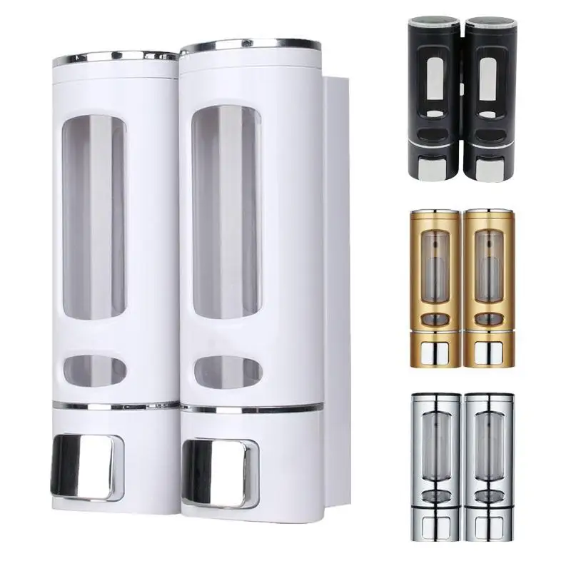 เดี่ยว/คู่ 500/1000Mlเครื่องจ่ายสบู่ติดผนังอาบน้ําแชมพูDispenserอุปกรณ์ห้องน้ําสบู่และเจล 1