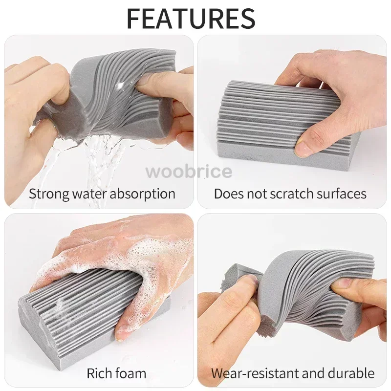 Car Damp Clean Duster Sponges Reusable Eraser Brush Blinds Kitchen Window Sponge Duster Cleaning Tools Auto Accessories car cleaning tools