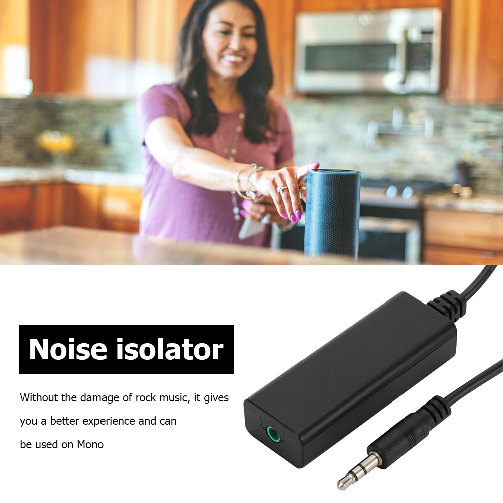 Ground Loop Noise Isolator for Car Audio Home Stereo System Clear Sound Aux Audio Noise Reducer Plug and Play
