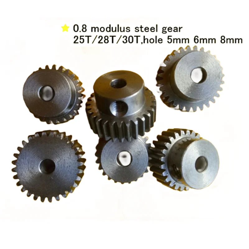 Ingranaggio Motore 8 Mm Foro - Modulo 1, 20 Denti, Acciaio 45 Per Trasmissioni