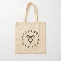 Shadowhunter Runes Cotton  Canvas Bag Handbag Casual Shoulder Bag Travel Ladies Grocery Women Reusable Fabric Fashion Printed 1