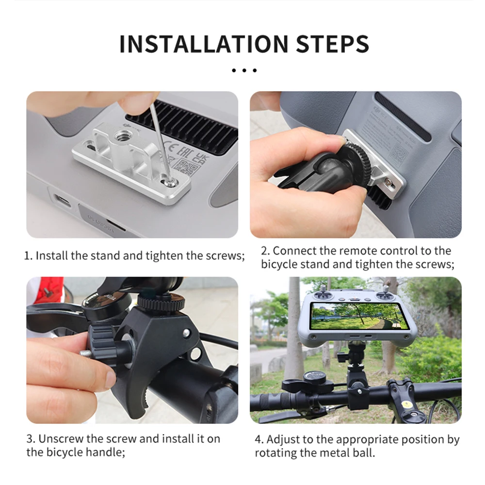 Support guidon moto pour DJI Air 3 RC 2 - Clip télécommande drone