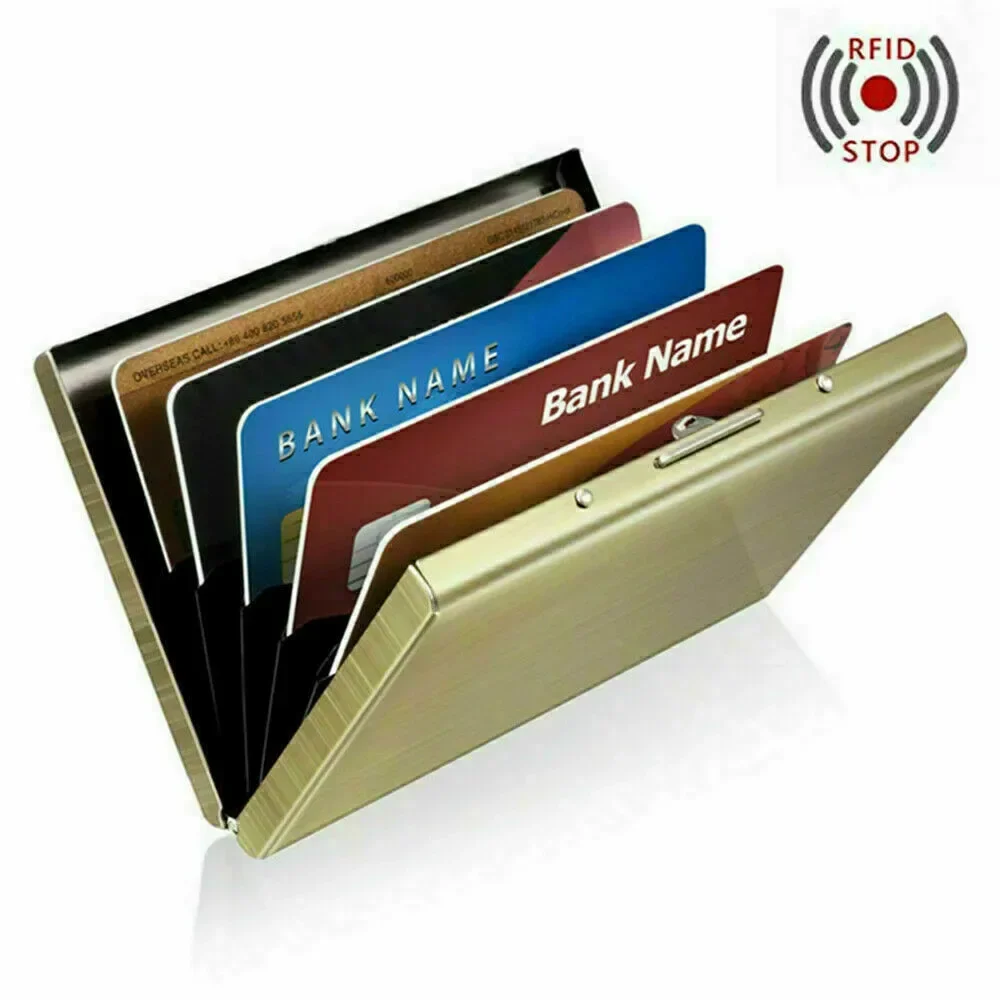 카드홀더 남성용 RFID 차단 알루미늄 금속 슬림 지갑, 돈 가방, 안티 스캔 신용카드 홀더 카드홀더, 얇은 케이스, 소형 남성 지갑, 1 개