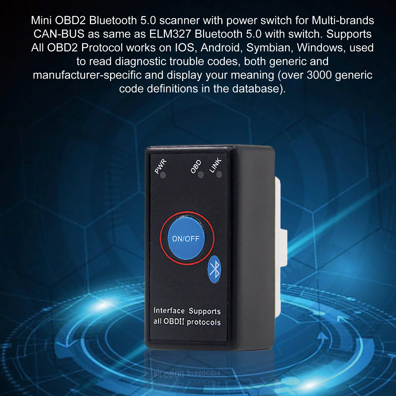 ELM 327 V 1,5 OBD 2 Автомобильный диагностический адаптер ODB2IOS ELM327 V1.5 OBD2 B luetooth-совместимый сканер 5,0 автомобильный инструмент (art.: 3920bbc19d74e) - 3920bbc19d74e