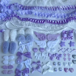 Enchanting Pink Princess Hair Accessory Craft Kit for Girls - 67 - Piece Set with Lace, Ribbons, Bows, Mini Fans, and Clips (Purple)