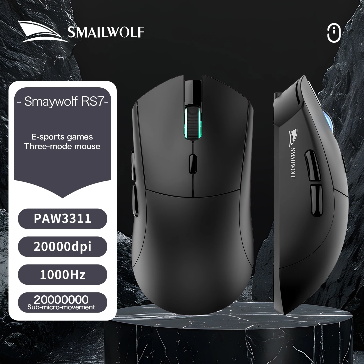 SMAILWOLF RS7 High-Precision Bluetooth Wireless Gaming Mouse