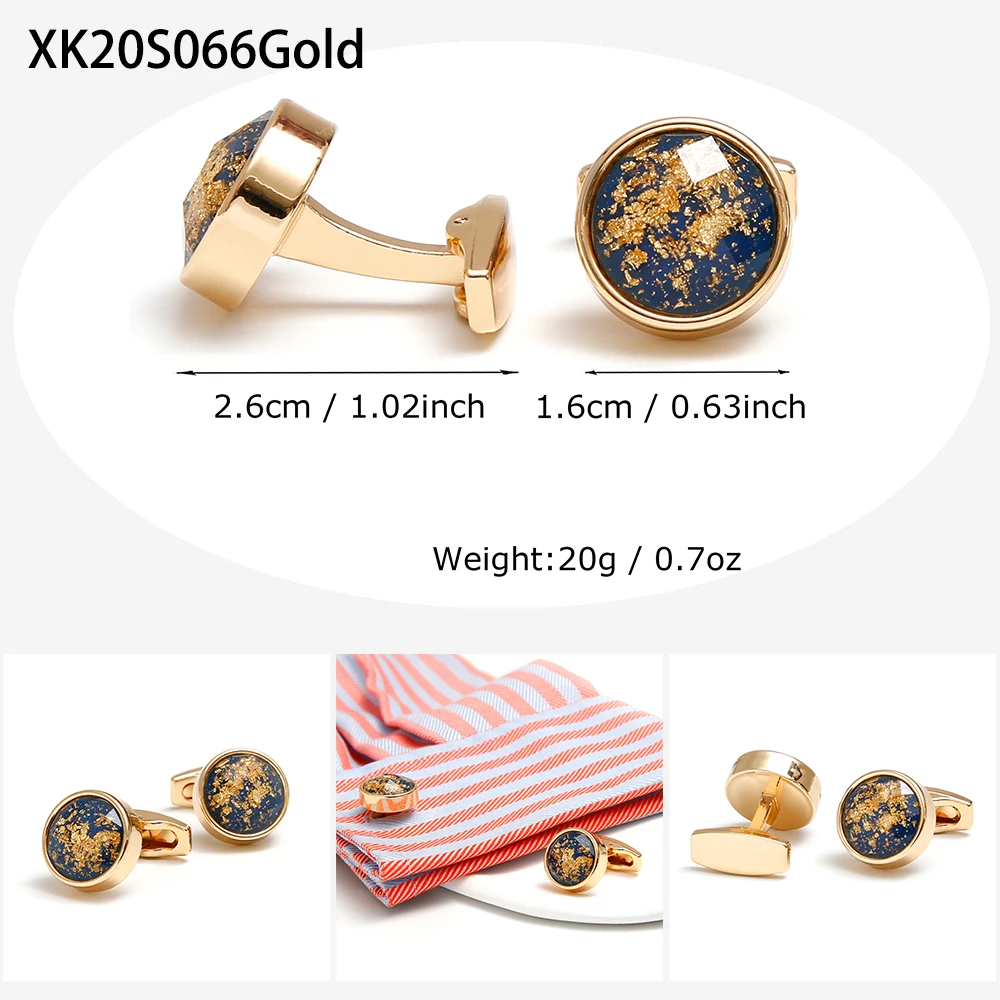 Personalized Gold Cufflinks - Round Tuxedo Formal Shirt Accessories for Men