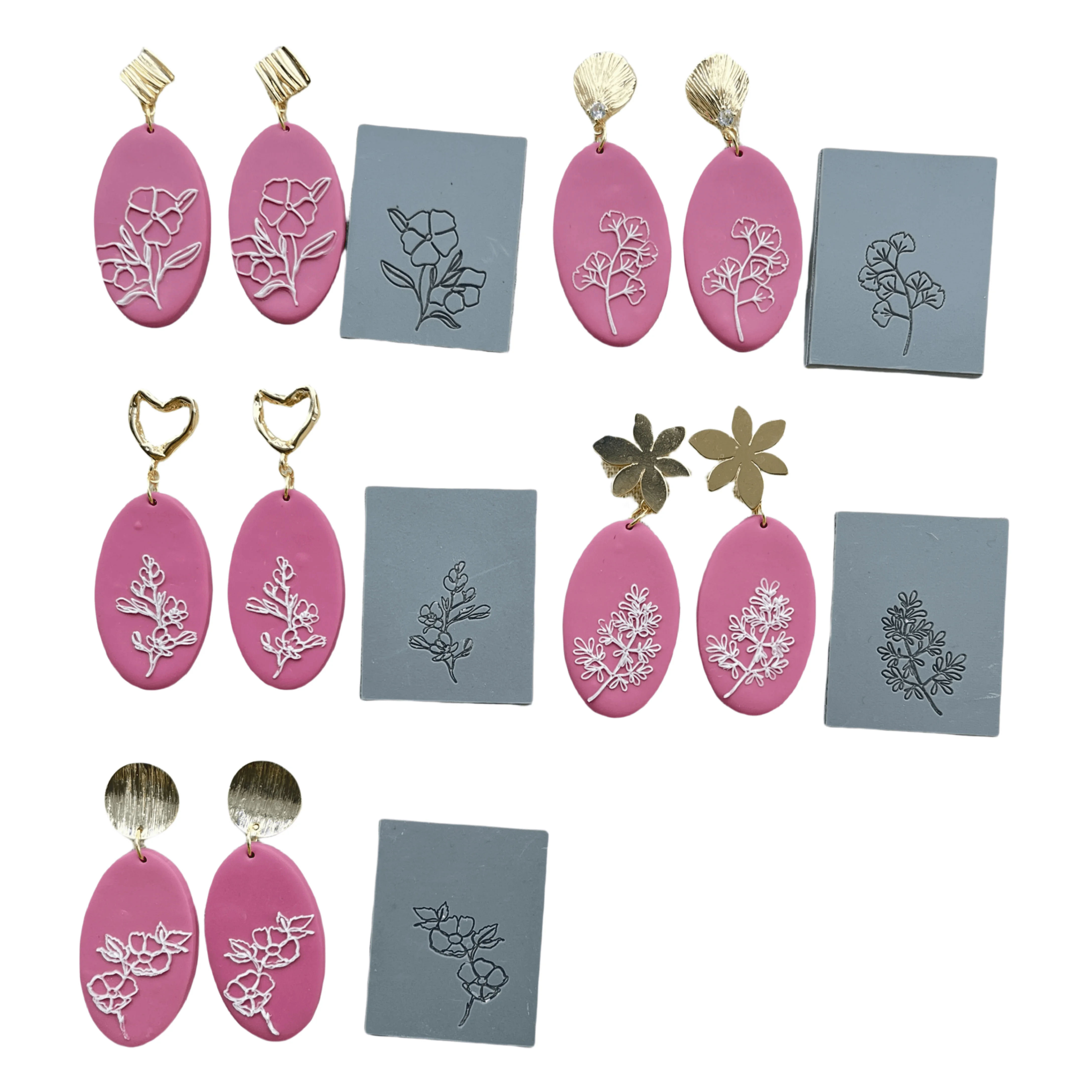 Clay Cutters Three-dimensional flower plant lines for polymer clay polymer clay texture sheets for use with clay cutters
