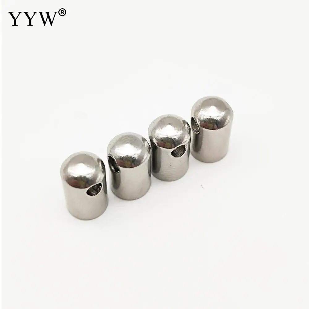 500pcs/Bag Stainless Steel Leather Cord Clasp Crimp Clasps Cord End Caps Leather Cord For Jewelry Making Diy Findings Supplies