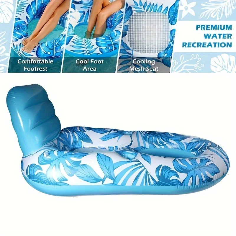 Inflatable Pool Floats Adult With Cup Holder&Backrest Comfortable Pool Chair Float Water Lounger for Summer Beach Swimming Pool 5